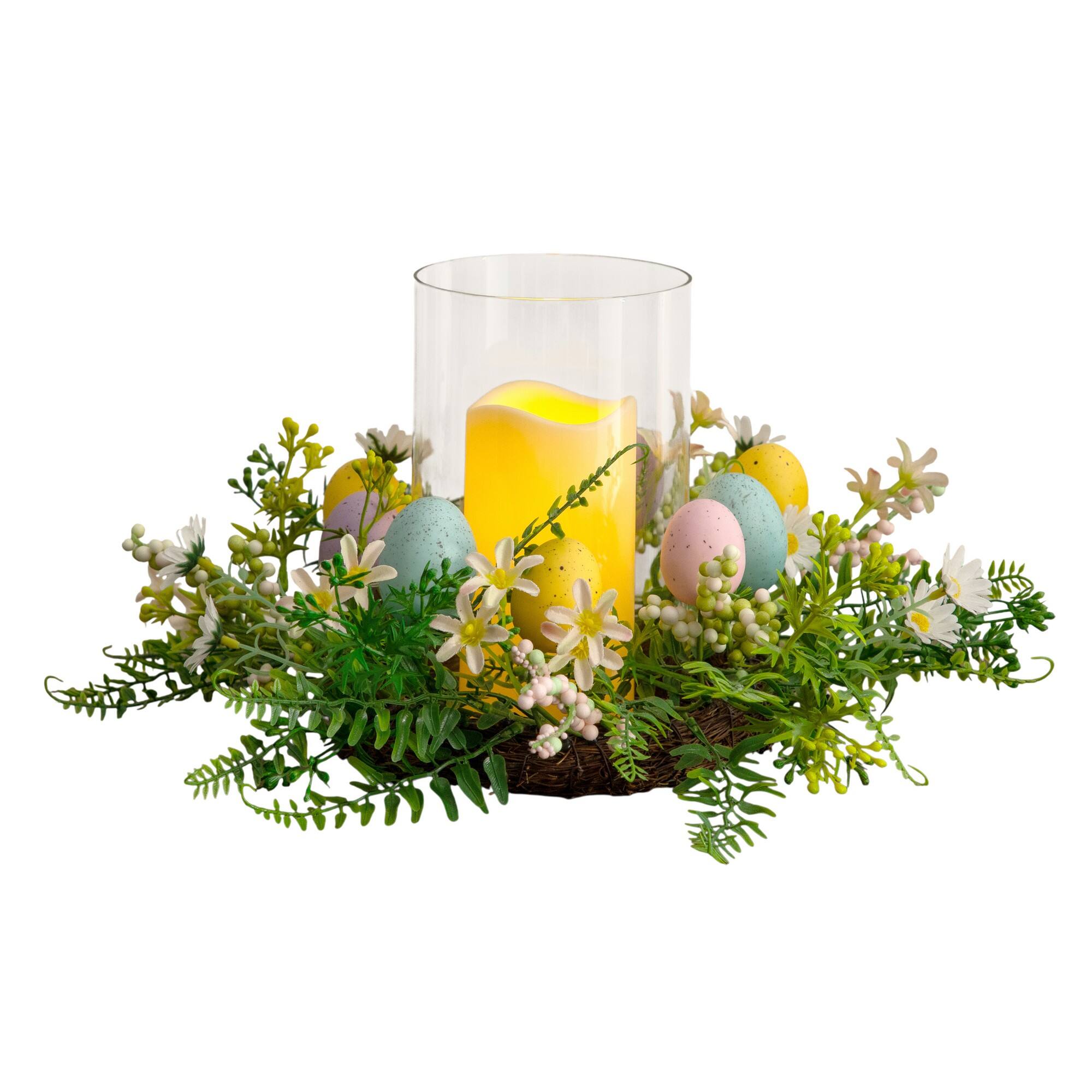 8" Artificial Easter Candle Holder Arrangement